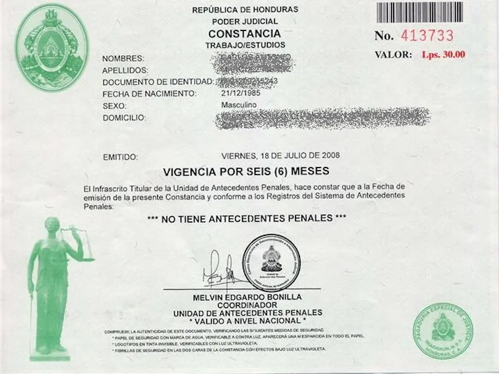 Antecedentes Penales Apostillados y autenticados