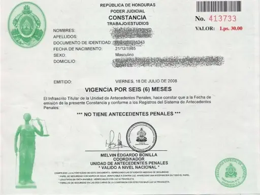 Antecedentes Penales Apostillados y autenticados